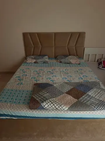 For Sale: Bed size 160x200 with mattress in good condition.  Also available: 2-piece sofa set in ex