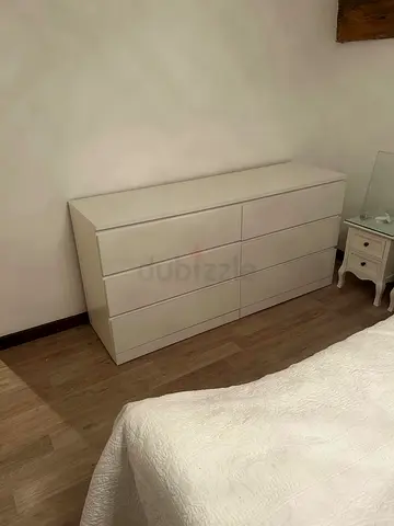 White 6-Drawer Bedroom Dresser - Modern Minimalist