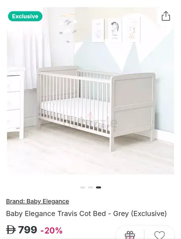 Branded cot and mattress in excellent condition