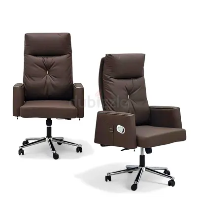Luxury High-Back Executive Office Chair - Ergonomic Leather
