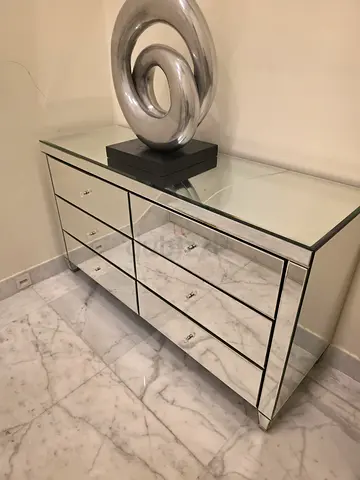 Mirrored Console Table / Side Cabinet — Good Condition