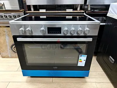 Beko Stainless Steel Electric Ceramic 5 hobs stove oven fan 90x60 by tata