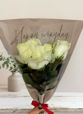 Pure white roses