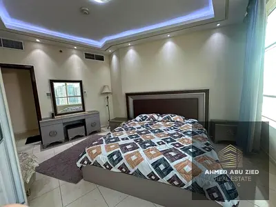 Furnished 1BR converted into 2 rooms in Orient Towers with panoramic creek view. Includes parking, balcony, pool, gym, garden. 1200 sq ft, high floor.