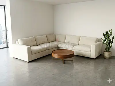 Pottery barn beige color corner sofa