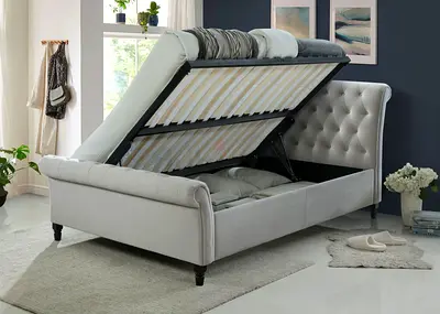 Rolled designed double side lift ottoman bed