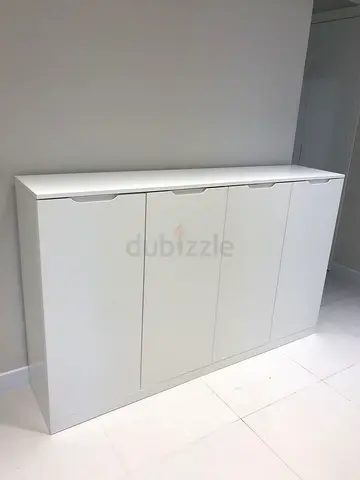 Custom Made Minimalist Sideboard Buffet Cabinet with Push Open Storage Doors