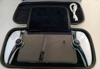 Handheld Gaming Console with Portable Case and Controllers