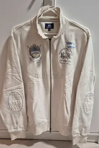 La Martina Beige Full-Zip Embroidered Track Jacket (Mens, Size XL)