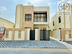 Villa for rent in Al Yasmin area, consisting of five master bedrooms, a majlis, a living room, and a