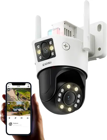 ZOSI C298 Max 4K 8MP Dual-Lens(2x4MP) Wired WiFi PTZ Plug-in Security Camera