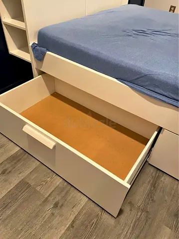 IKEA Brimness Double size bed frame with mattress.(140 × 200 cm)