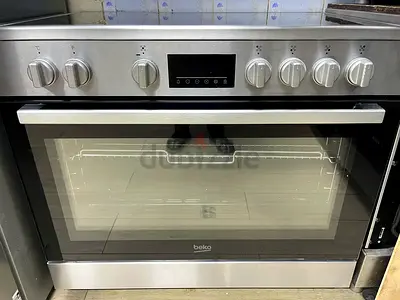 Beko latest model electric ceramic 5 hobs stove oven fan cooking range 90x60 by tete