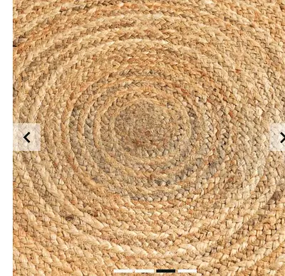 Round Jute Rug - Natural Brown , 200 cm