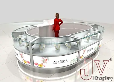 Elegant Oval Jewelry Display Kiosk