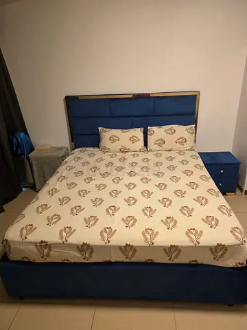 King Size Bed with Storage - Blue color