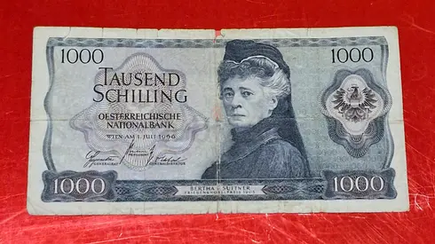 1966 Austria 1000 schilling Banknote