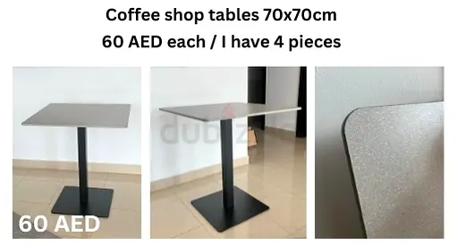 Coffee shop Cafe Table with Metal Base