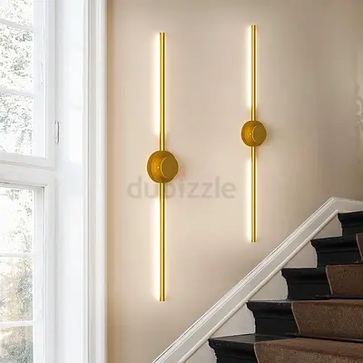 Qcyuui Modern LED Dimmable Battery Operated Gold Wall Lights