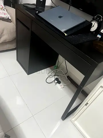 Black Wooden Study/Computer Desk with Storage Drawer