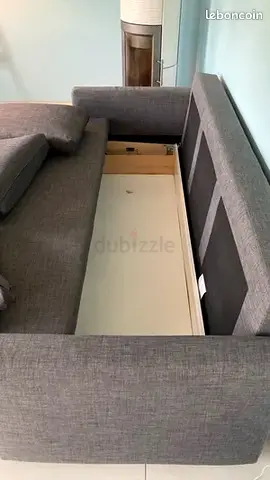 Grey Fabric L-shaped Sofa with Storage (Right-side Chaise)