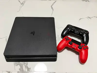 Playstation 4 and Tv screen and 6 CDS