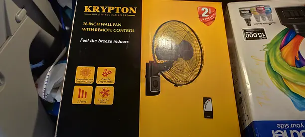 Krypton 16-inch Wall Fan with Remote – Good Working Condition