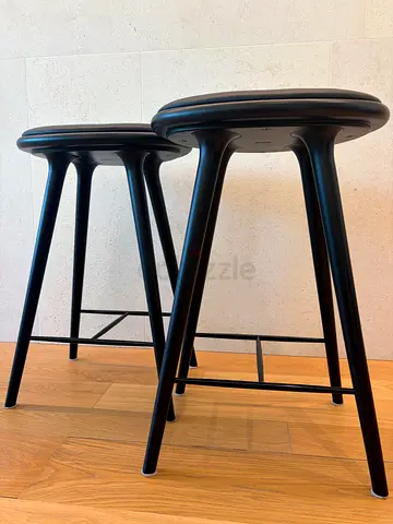 Set of 2 Black mater Stools