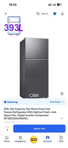 Brand new Samsung Refrigerator (Unopened Box) with extended warranty till 3 December 2028 for sale!!