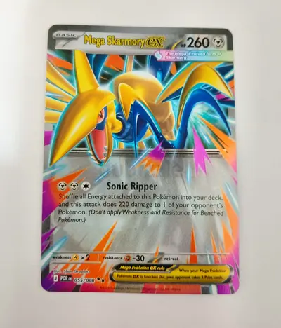 Rare Pokémon TCG Mega Skarmory GX Full Art Card (Mint Pictures)