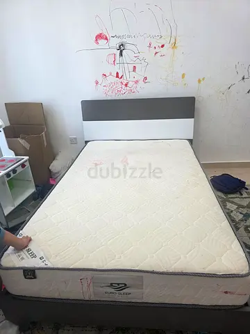 Single/Small Double Mattress with Simple Headboard - Good Used Condition