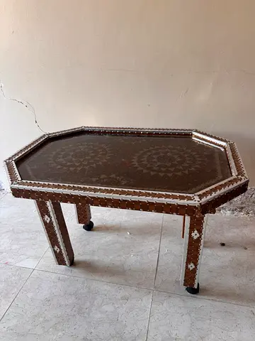 Handcrafted Octagonal Inlaid Coffee Table