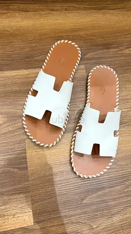 Original Hermes izmir sandal size 43 White, and tan