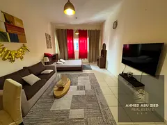 Fully furnished large studio for annual rent in Al Rashidiya 3 – Ajman One Towers. Includes bathro