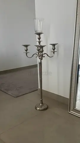 Opulent 5arm Floor Candle Holder , Silver