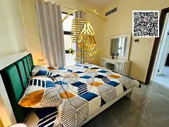 Furnished one-bedroom apartment for rent in Ajman Corniche, tourist location, all bills included
