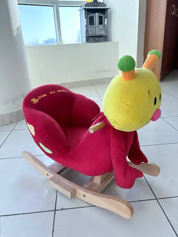 Plush Animal Kids Rocking Chair - Soft Yellow Character Seat