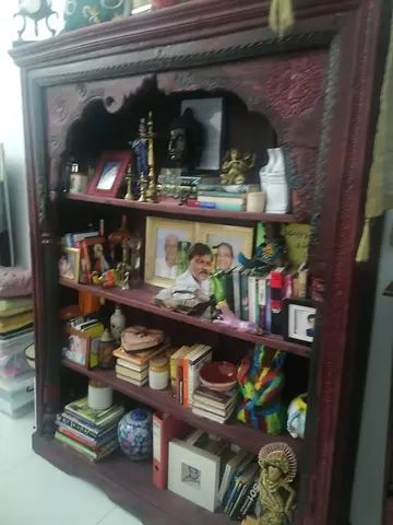 Antique book shelf solid wood   Size 150cmx180cmx350