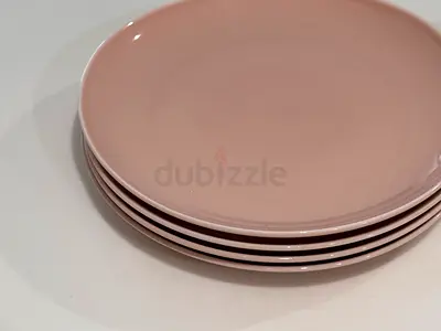 WEST ELM Set of 4 pink Hale Dinnerware Plates