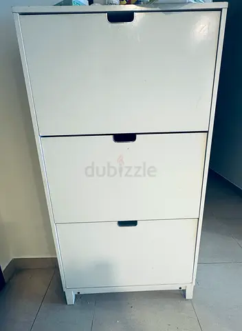 White 3-Drawer Shoe Cabinet / Storage Unit - Good Condition