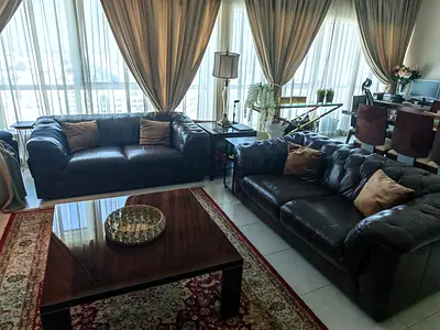 Dark Brown Leather Sofa Set - 2 Seater (2) and 3 Seater, Made in Italy Good Condition