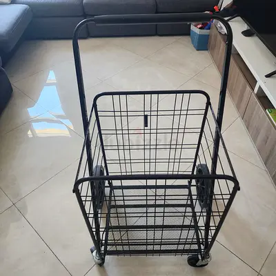Foldable Metal Shopping Trolley Cart with Wheels