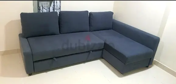 L-shaped 3-seater Sofa with Chaise - Dark Grey, Good Condition