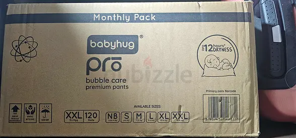 Babyhug Pro Bubble Care Premium Pants - Monthly Pack (XXL, 120 pcs)