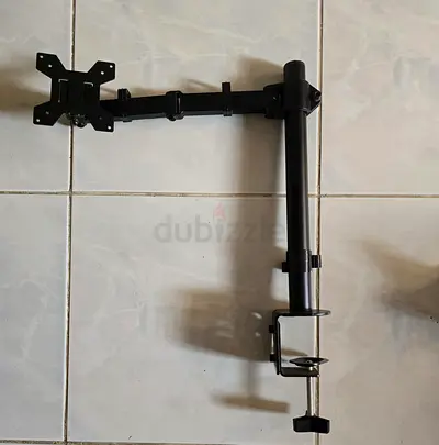 Adjustable Single Monitor Desk Mount Arm with Clamp (VESA) - Black