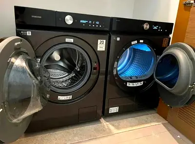 SAMSUNG 11.5kg Washer 9KG 💯 Dryer Separate Set Bespoke Model With Ai Wi-Fi Connection 60x60 cm