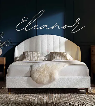 Brand New King Size Bed - Elegant Desgin in Boucle Fabric - Fully Customizable - UAE Sharjah Made