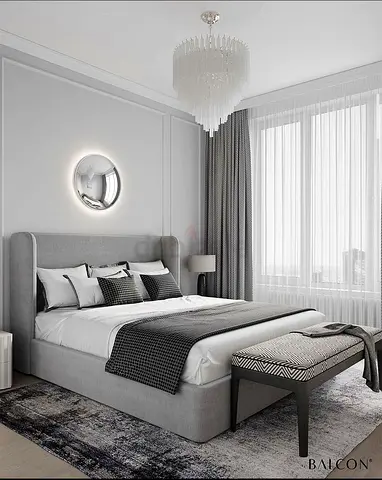 Modern Grey Upholstered Bed