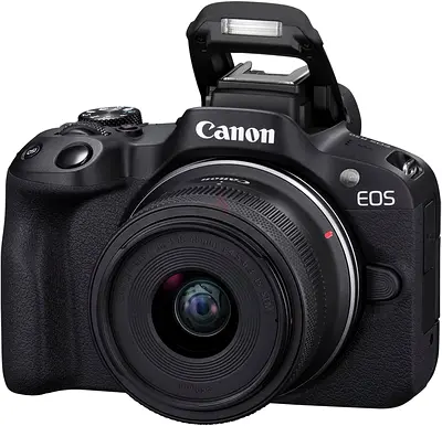 CANON EOS R50 Mirrorless Camera, Black + RF-S 18-45mm F4.5-6.3 IS STM Lens (EXPORT)