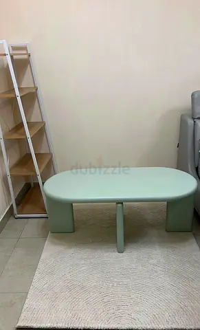 Mint Green Modern Coffee Table - Compact Oval Design